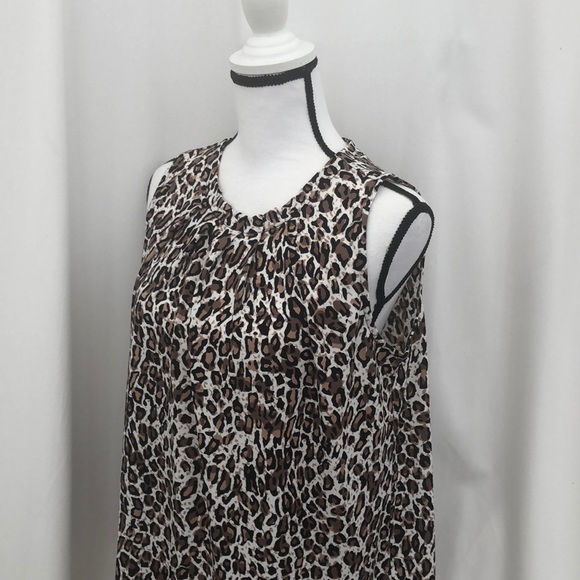 Adrianna Papell leopard print sleeveless blouse M - Picture 5 of 8